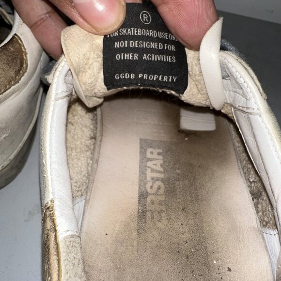 Golden Goose Superstar Shoes Womens Size 9 White Gray Star Gold Heel Sneakers - Picture 9 of 11